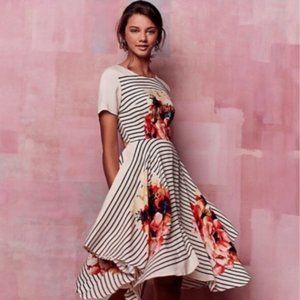 Corey Lynn Calter Floral and Stripes Dress